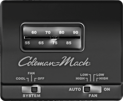 Picture of Coleman 73303861 Analog Cool Only RV Air Conditioner Thermostat - Black