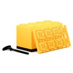 Picture of Camco 44515 RV Leveling Blocks with T-Handle 4x2 Yellow 10 Pack