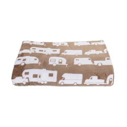 Picture of Camco 53126 Life is Better at The Campsite Plush Fleece Blanket Queen 90x90 Greige