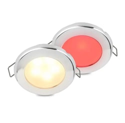 Picture of Hella 015247621 Round LED Courtesy Lamp Warm White/Red Stainless Steel Bezel