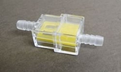 Picture of Helix Racing Products 1189012 In-Line Fuel Filter 1/4 Inch Clear Rectangular