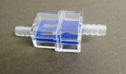 Picture of Helix Racing Products 1189014 Inline Fuel Filter 1/4" 6mm Rectangular Clear Blue