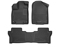 Picture of Husky Liners 93781 WeatherBeater Front & 2nd Row Floor Liners for 2019-2024 Honda Passport - Black
