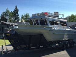 Picture of RockGard 74-2022 Large X-Long Boat Cover V-Front Mesh Tarp 17-20 Ft