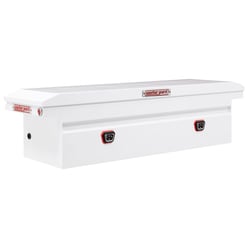 Picture of WeatherGuard 120-3-04 Low Profile Saddle Truck Tool Box White Steel 11 cu ft