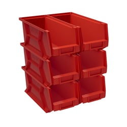 Picture of Weatherguard 9854-7-02 Red Storage Bins 6x7.8x15.4 Inch 6-Pack