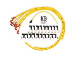 Accel 4041 8mm Spark Plug Wire Set - Yellow with Orange 90Â° Boots — image 4