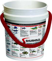 Picture of Shurhold 2451FFR Rope Handle Bucket 5 Gallon White with Florida Fishing Regulations