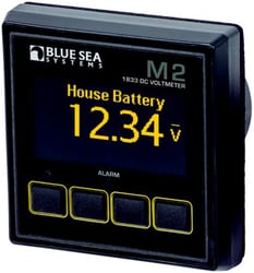 Picture of Blue Sea Systems 1833-BSS M2 OLED DC Voltmeter - Monitors Up to 4 Battery Banks