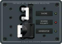 Picture of Blue Sea Systems 8032-BSS 120V AC Toggle Source Selector Panel with Circuit Breaker