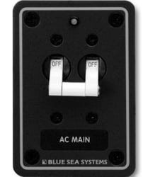 Picture of Blue Sea Systems 8079 AC Main Circuit Breaker Panel 50A Double Pole 120V White Toggle