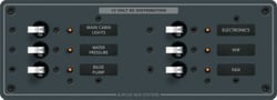 Picture of Blue Sea Systems 8096-BSS DC 6 Position Horizontal Circuit Breaker Panel
