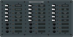 Picture of Blue Sea Systems 8264-BSS Traditional Metal DC Circuit Breaker Panel - 24 Position 12/24V 100A