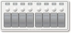 Picture of Blue Sea Systems 8271-BSS Contura 8 Position Circuit Breaker Panel 12V DC Water Resistant White