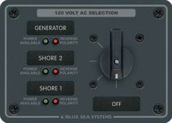 Picture of Blue Sea Systems 8366-BSS AC Rotary Switch Panel 30 Amp 3 Position 2 Pole