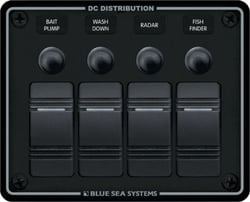 Picture of Blue Sea Systems 8372-BSS Contura 12V DC 4-Position Horizontal Circuit Breaker Panel