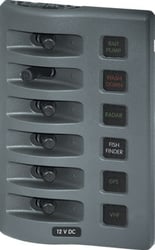 Picture of Blue Sea Systems 4306-BSS WeatherDeck 12V DC Waterproof 6-Position Fuse Panel