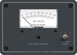 Picture of Blue Sea Systems 8015-BSS DC Analog Voltmeter Panel 8-16V 3 Bank