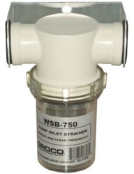 Picture of Groco WSB-500 Inline Fresh Water Strainer 1/2" NPT Ports with #304 SS Basket and Mounting Bracket