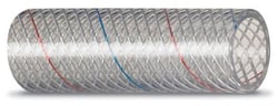 Picture of Seachoice 162-0386 Clear Reinforced PVC Tubing 3/8" x 50' with Red & Blue Tracer