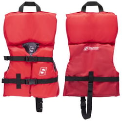 Picture of Seachoice 85420 Neoprene Multi-Sport Infant Life Vest Black/Red USCG Type II