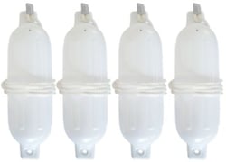 Picture of Seachoice DE78161S Twin Eye Ribbed Fender Kit - 4 Pack White Boat Fenders with Lines