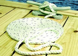 Picture of Seachoice 47581 Premium 3-Strand Twisted Nylon Dock Line 1/2" x 30' White with Blue Tracer
