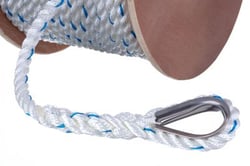 Picture of Seachoice 47931 Premium 3-Strand Twisted Nylon Anchor Line 5/8" x 250 ft White/Blue