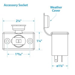 Picture of Seachoice 15001 12V Accessory Plug and Socket with Weather Cover