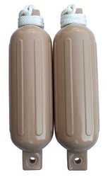 Picture of Seachoice DE77204S Twin Eye Ribbed Fender Kit with Lines - 5.5" x 20" Tan
