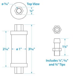 Picture of Seachoice 20941 Universal Inline Fuel Filter 1/4 5/16 3/8 Inch Clear