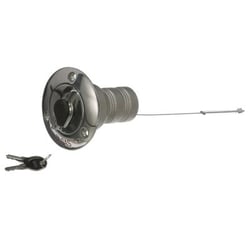 Picture of Seachoice 32051 Deck Mount Gas Fill Plate with Locking Cap 316 Stainless Steel