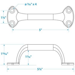 Picture of Seachoice 50-37501 6 Inch Transom Handle Chrome Plated Zinc