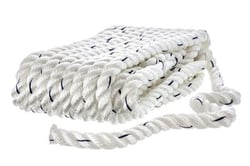 Picture of Seachoice 47571 Premium 3-Strand Twisted Nylon Dock Line 1/2" x 25' White with Blue Tracer