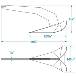 Picture of Seachoice 43840 Stainless Steel Plow Anchor 14 lbs for 20-30 ft Boats