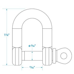 Picture of Seachoice 50-44601 D Anchor Shackle 316 Stainless Steel 5/16 Inch