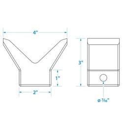 Picture of Seachoice 56250 Molded Y Bow Stop 2x2 Inch Boat Trailer Bow Block