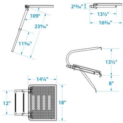 Picture of Seachoice 71201 Universal Swim Platform with Telescoping Ladder 2-Step 300 lb Capacity