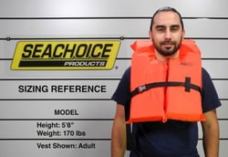 Picture of Seachoice EPE1110AK1AUO-85520 Type II Life Vest Adult Orange PFD