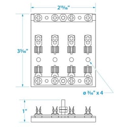Picture of Seachoice 13431 4-Gang Fuse and Terminal Block with Brass Contacts