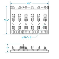 Picture of Seachoice 13441 6-Gang Fuse and Terminal Block with Brass Clips