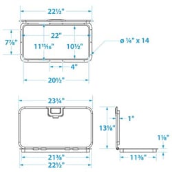 Picture of Seachoice 39201 White Offshore Low-Profile Hinged Hatch 10x20 Inch