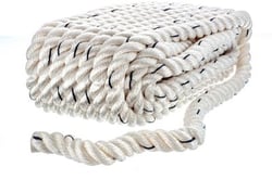 Picture of Seachoice 47621 Premium 3-Strand Twisted Nylon Dock Line 5/8" x 35' White with Blue Tracer