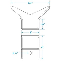 Picture of Seachoice 56260 Molded Y Bow Stop Black 3x3 Inch Boat Trailer