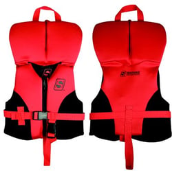 Picture of Seachoice 85950 Neoprene Multi-Sport Infant Life Vest Red/Black USCG Type II PFD