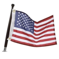 Picture of Seachoice 78191 USA Flag Kit 12x18 Inch Nylon with Mahogany Pole