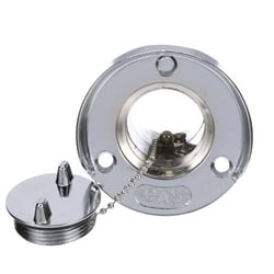 Picture of Seachoice 32041 Deck Mount Gas Fill Plate with Cap Chrome-Plated Zinc