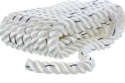 Picture of Seachoice 47631 Premium 3-Strand Twisted Nylon Dock Line 3/4" x 25' White with Blue Tracer