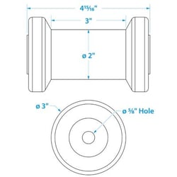 Picture of Seachoice 56520 Boat Trailer Spool Roller 5 Inch Gold TPR