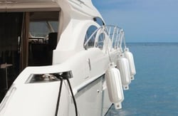 Picture of Seachoice DE79271S Twin Eye Ribbed Boat Fender White 8.5 x 27 Inch